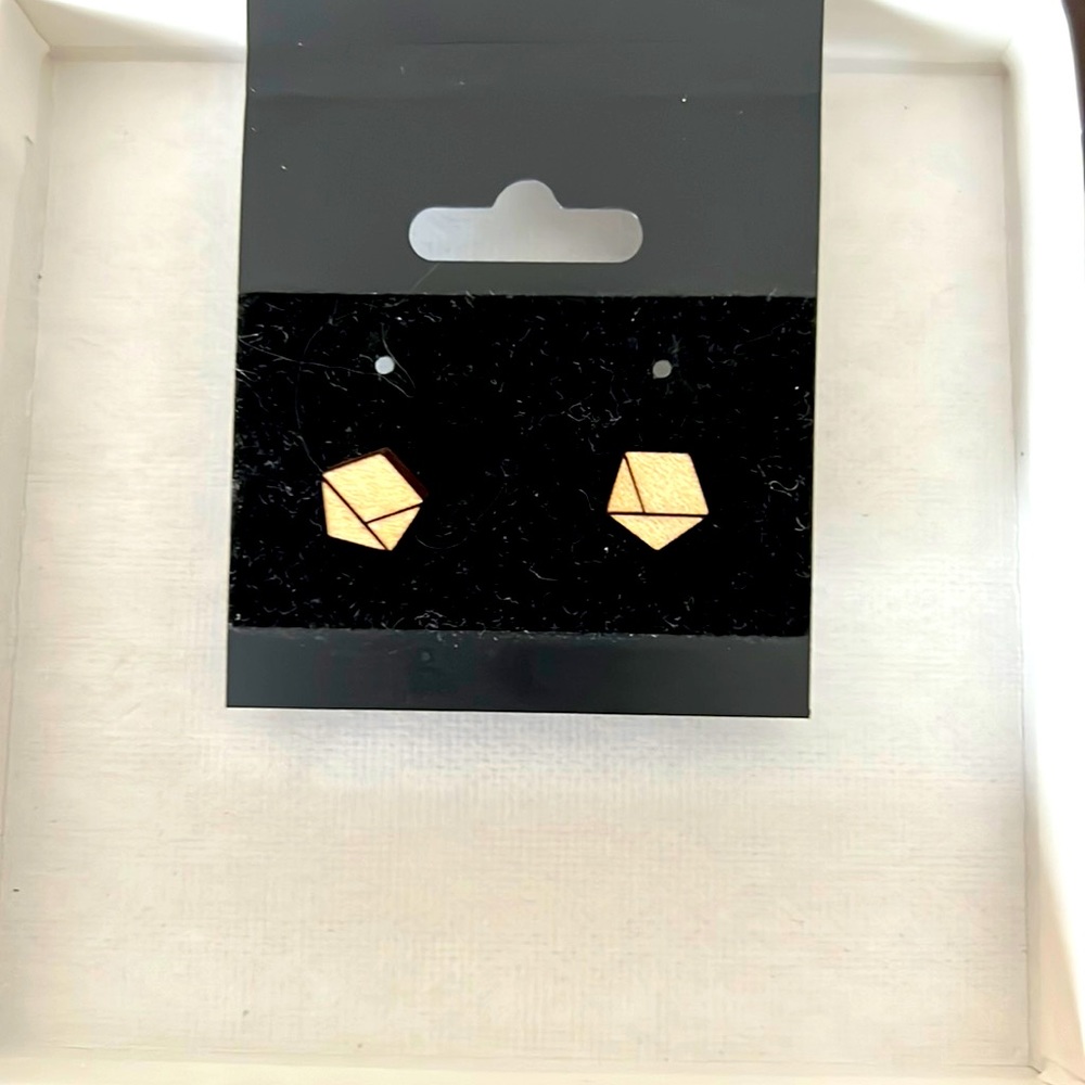 Wood handcrafted earrings